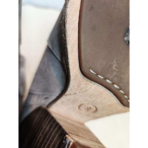 Timberland Taupe Suede Heeled‎ Boots Size 8 Knee High Stacked Heel A2660 - Picture 7 of 13